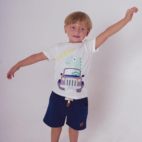Conjunto Dino Camiseta 100 %algodão com short moletom gramatura grossa